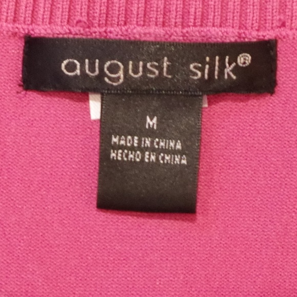 August Silk Pink Knit Crew Neck Tank- Sz. Med - Picture 4 of 4